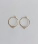 六邊形天然石圈圈耳環