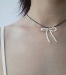 珍珠蝴蝶結短鍊