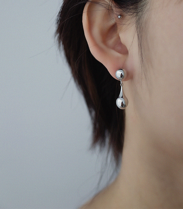 水滴圓球設計款耳環