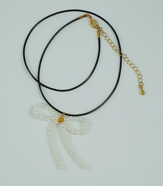 珍珠蝴蝶結短鍊