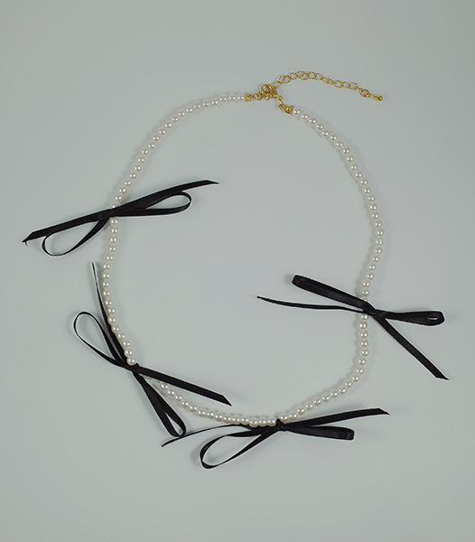 蝴蝶結珍珠短鍊